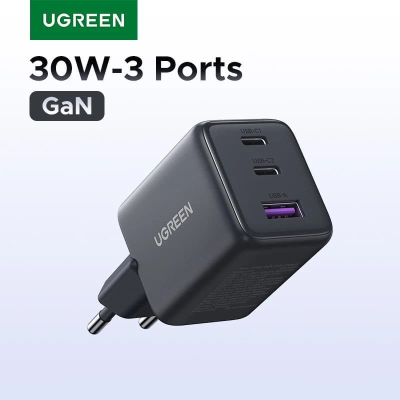 מטען UGREEN GaN 30W 3 יציאות USB C — קנו מ-AliExpress לישראל
