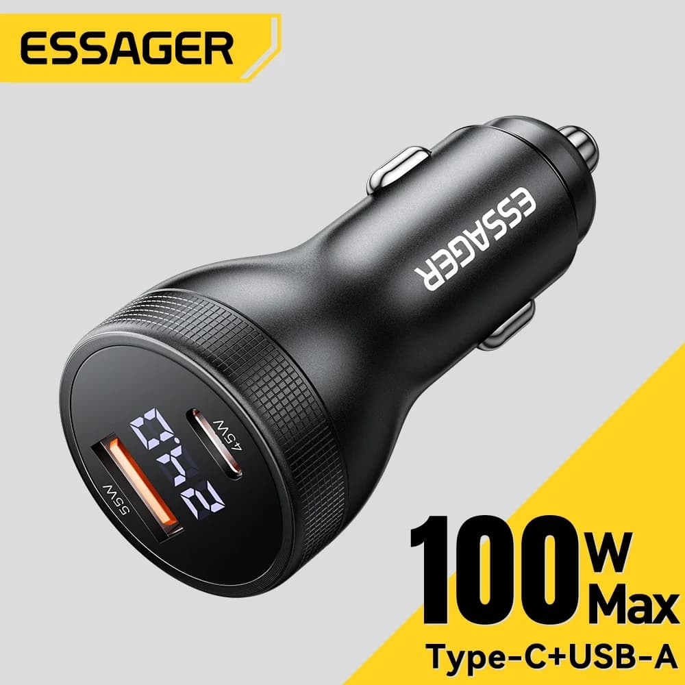 מטען רכב Essager 100W USB C מהיר — מ-AliExpress