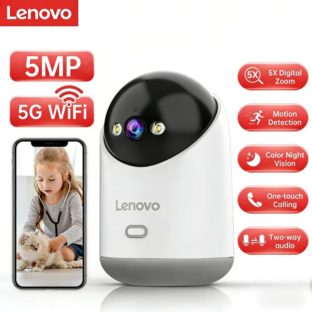 מצלמת אבטחה חכמה Lenovo WiFi 5MP — מ-AliExpress