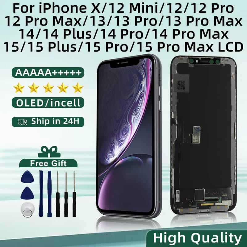 תצוגת LCD לאייפון 12 פרו מקס 13 מיני 14 15 פלוס — קנו מ-AliExpress לישראל