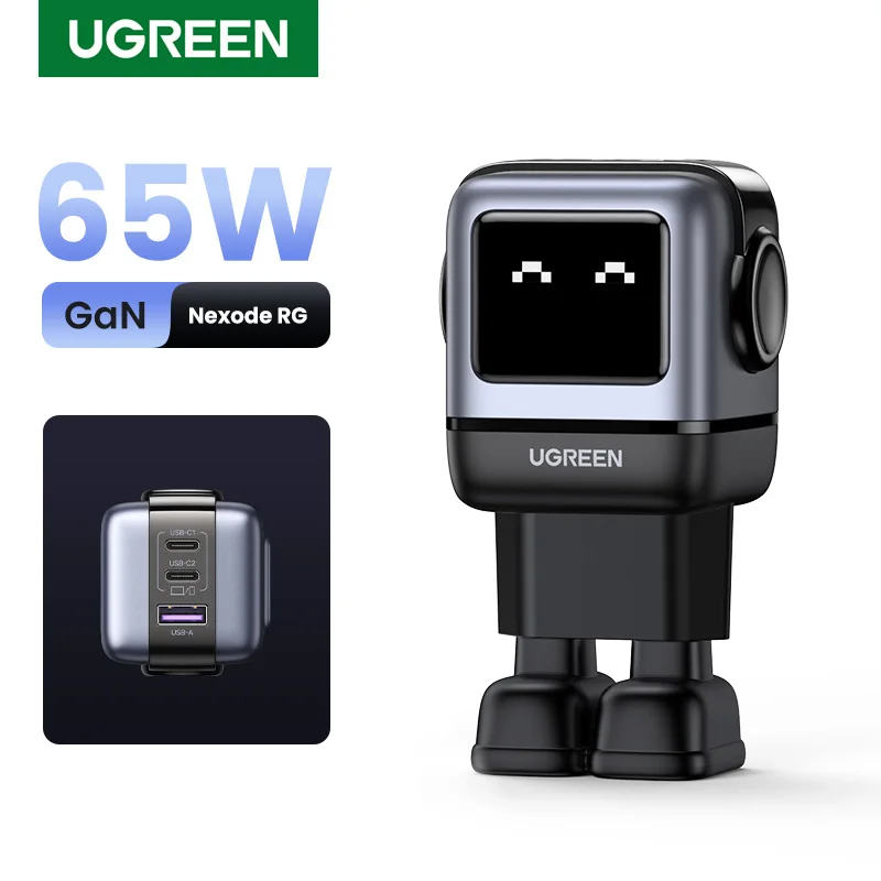 מטען UGREEN 65W GaN בעיצוב רובוט — קנו מ-AliExpress לישראל