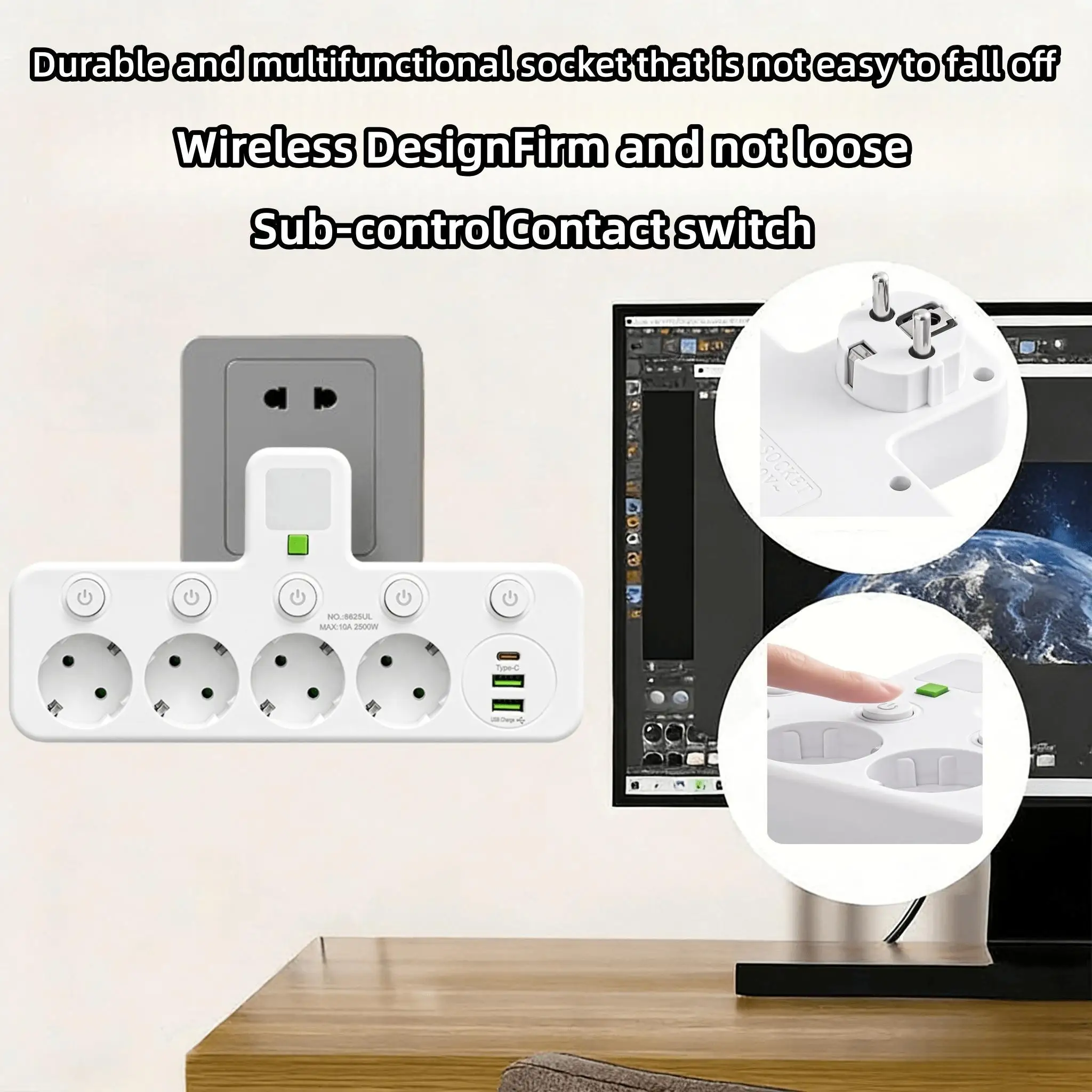 שקע קיר רב תכליתי עם USB ו-Type-C — קנו מ-AliExpress לישראל