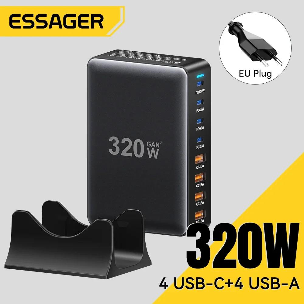 מטען שולחני Essager 320W 8 פורטים USB Type C — קנו מ-AliExpress לישראל