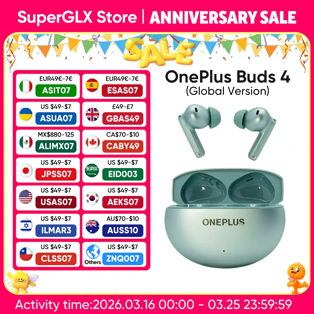 אוזניות OnePlus Buds 4 אלחוטיות עם ביטול רעשים — קנו מ-AliExpress לישראל