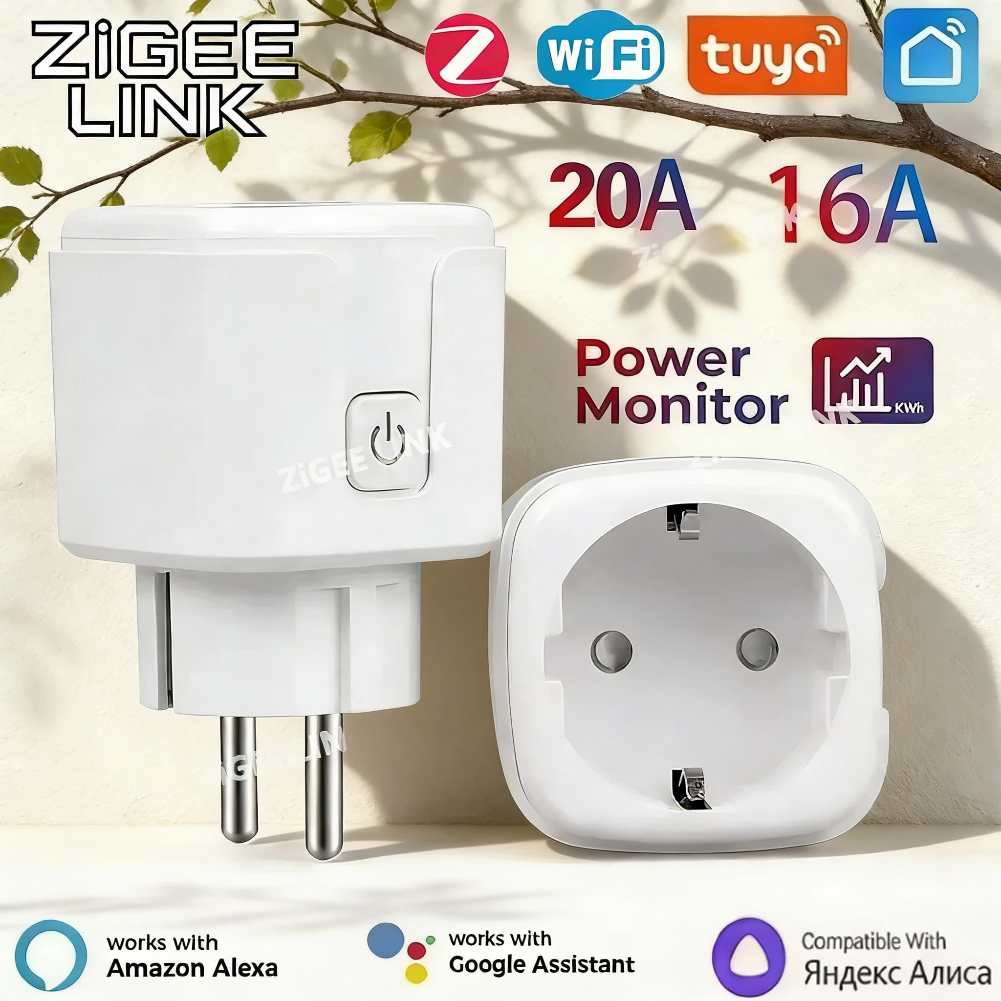שקע חכם Tuya WIFI ZigBee עם מונה חשמל — קנו מ-AliExpress לישראל