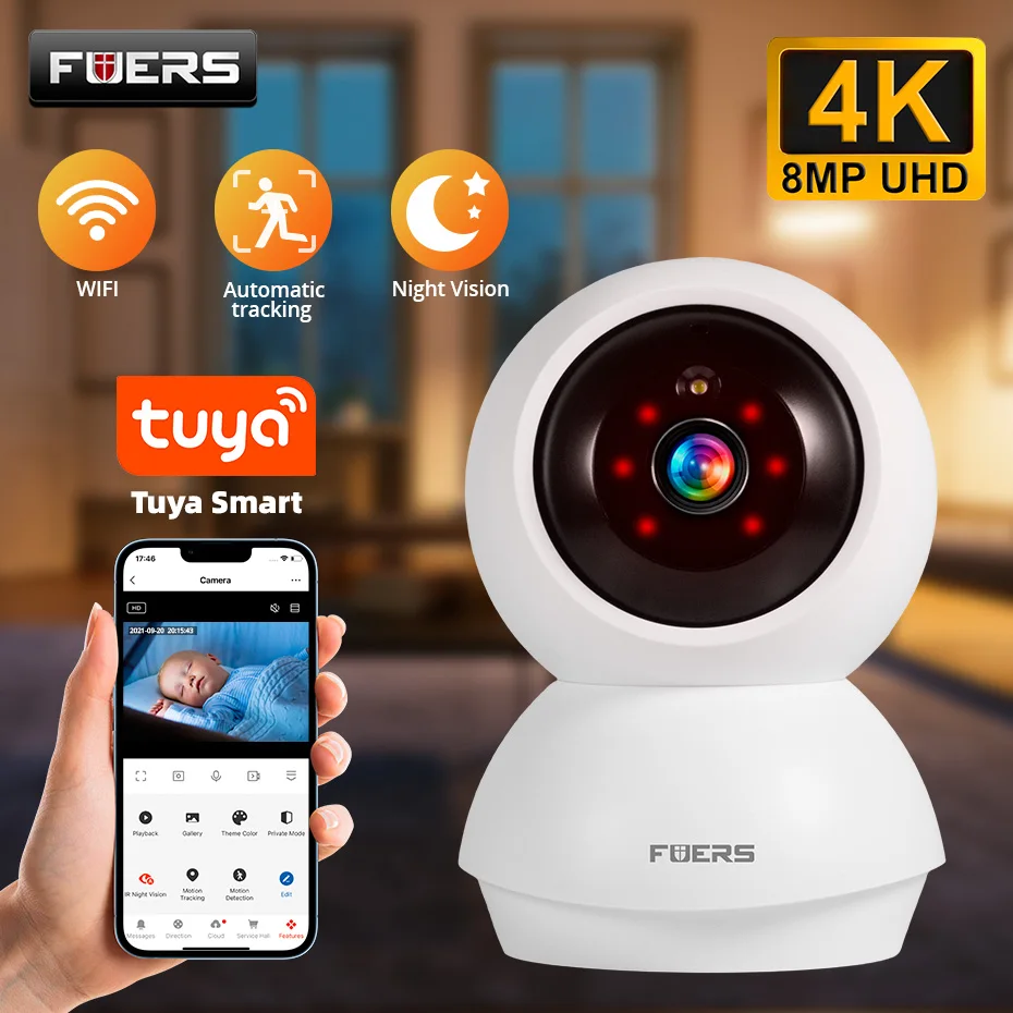 מצלמת אבטחה אלחוטית Tuya 5MP WiFi — קנו מ-AliExpress לישראל